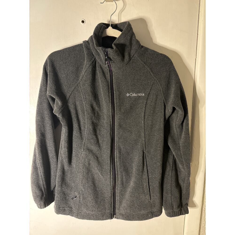 Columbia Gray Long Sleeve Zip Jacket S Gorpcore Cozycore Slow Fashion Utility